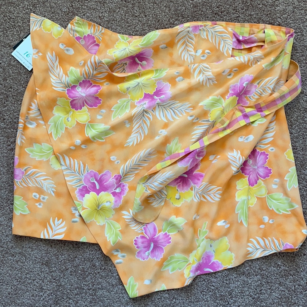 NWT Dana Buchman Reversible Silk Sarong Skirt size 16 - Picture 2 of 2